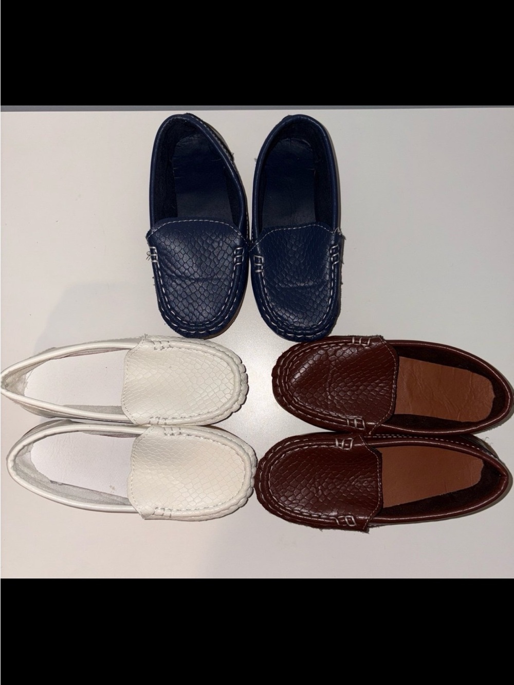 Kids  loafer Slip-On Shoes in Navy, White, and Brown